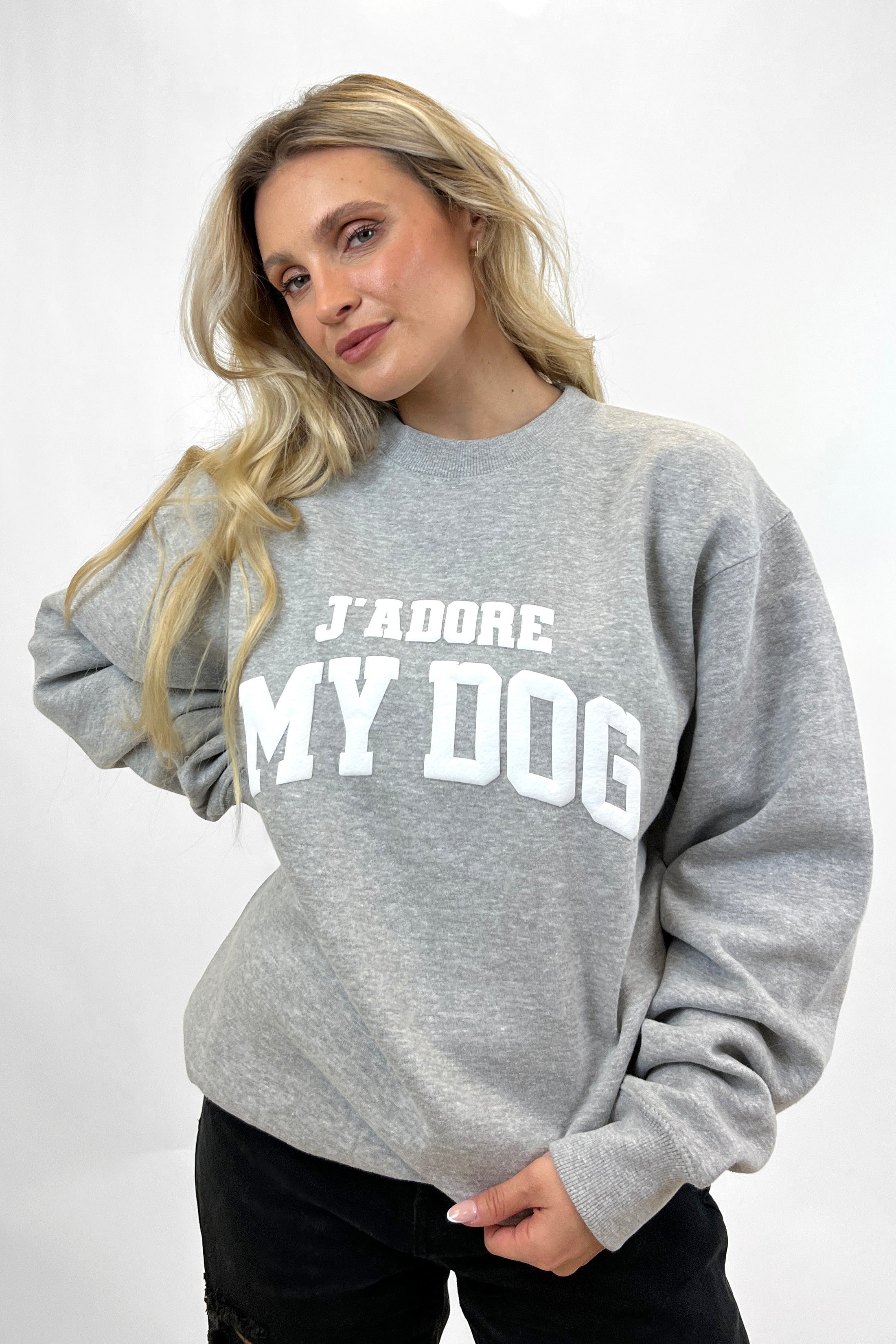 J'Adore My Dog Puff Print Sweatshirt SWEATSHIRT LULUSIMONSTUDIO 